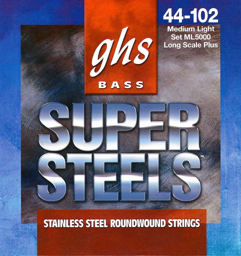 GHS ML5000 44 - 102 Medium Light Long Scale Super Steels Bass String Set