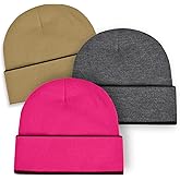 Rosoz Kids Beanie Boys Girls- Reversible Beanie with Double Sides- Big Kids Winter Hat Kids Knit Warm Caps for 7-12 Years