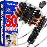 Holikme 30 Feet Dryer Vent Cleaner Kit, Flexible Lint Brush with Drill Attachment, Fireplace Chimney Brushes Extends Up to 30 Feet for Easy Cleaning, Use with or Without a Power Drill