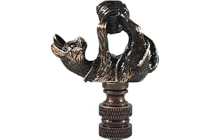 Royal Designs, Inc. Playful Cat Finial for Lamp Shade, F-5077AB-1, Antique Brass