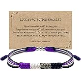 LAMIBEE LGBTQIA Pride, Bisexual, Pansexuality, Asexual, Lesbian, MLM Progress Flag Code Bracelet, Boho Style Rope Women Men Thread for Him Her, Pride Month