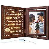 soruney Light Up Couples Picture Frame, USB Powered Romantic Rotating Love Frame for 2 4x6 Photos – Wedding Anniversary or Valentine’s Day Gifts for Couples, Boyfriend, Girlfriend, Husband, Wife