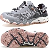 HUMTTO Women's Amphibious Water Shoes - Closed Toe Hiking Sandals Summer Outdoor Water Sandal Non-Slip River Shoes Quick Drying Aqua Shoe