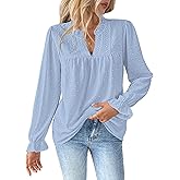 Bsubseach Womens Tops Ruffle Long Sleeve Swiss Dot Blouses for Women Dressy Casual Fashion Shirts