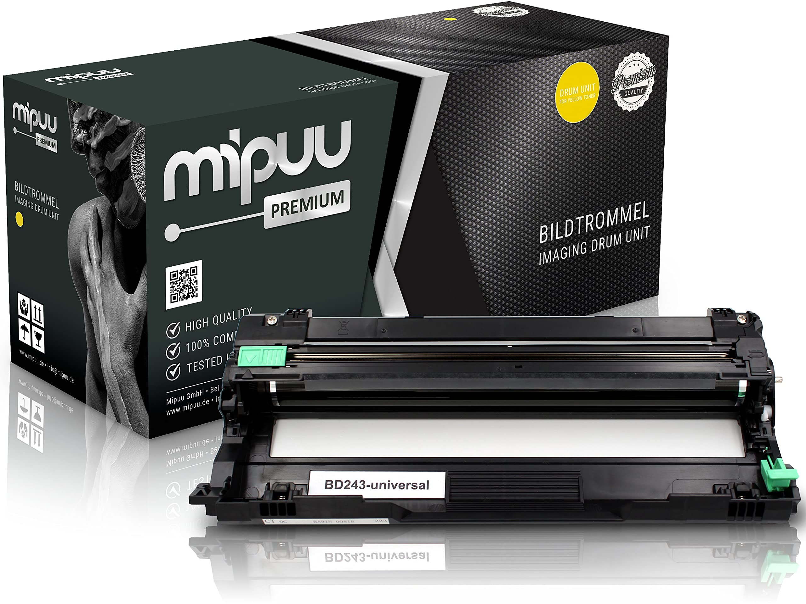 Mipuu imaging drum unit compatible with Brother DR-243CL (Yellow) for DCP-L3550cdw HL-L3210cw HL-3230cdw MFC-L3770cdw MFC-L3750cdw MFC-L3730cdn HL-L3270cdw DCP-L3510cdw Laser-Printer