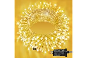 Ollny 120LED 40FT String Lights, Waterproof Connectable Christmas Lights with Timer 8 Modes, Warm White Plug in Fairy Light for Indoor Outdoor Bedroom Xmas Tree Holiday Party Decorations