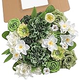 rongflower Green Artificial Flowers Combo Set Fake Flower Leaf Box with Stemst for DIY Wedding Bridal Bouquet, Centerpieces, Home Decor, Floral Arrangement Decor