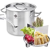 ARC 20QT Stainless Steel Tamale Steamer Pot w/ Easy-fill Water Spout, 5 Gal | Seafood Crab Steam with Divider and Steamer Rack, Olla Tamalera, Canner Canning, Lobster Steaming