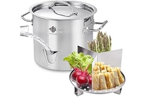 ARC ADVANCED ROYAL CHAMPION ARC 20QT Stainless Steel Tamale Steamer Pot w/Easy-fill Water Spout, Seafood Crab Steamer with Divider and Steamer Rack, 5 Gallon