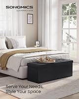 SONGMICS Storage Ottoman Foldable 38x110x38 cm Ink Black LSF89BK 300 kg view 3