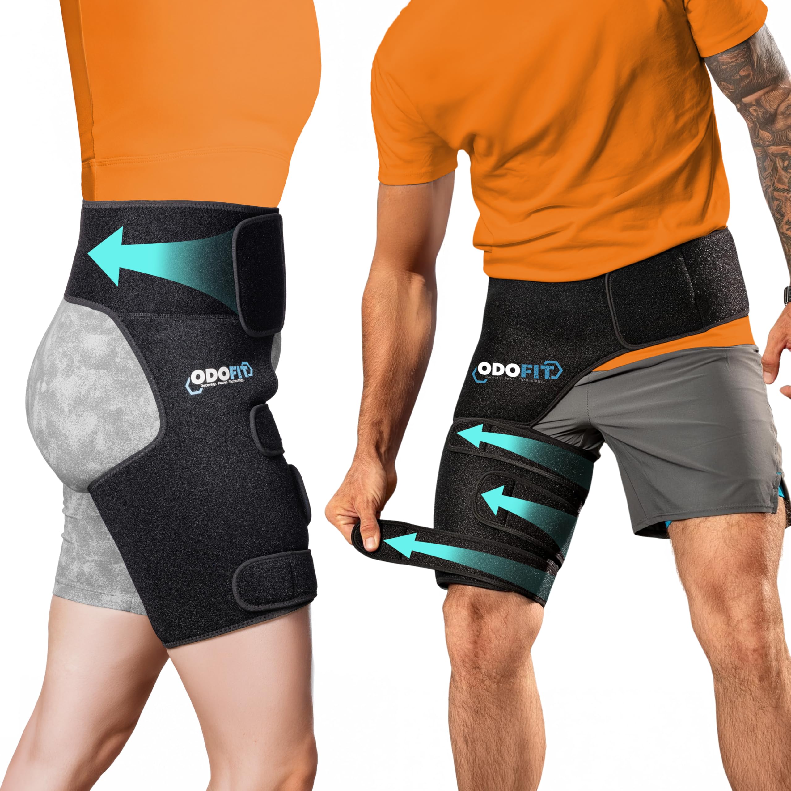 Photo 1 of 5-in-1 Hip Brace for Women & Men Sciatica Pain Relief Devices - Adjustable Groin, Thigh, Hamstring Compression Wrap - Comfortable Support for Muscle Recovery, Mobility, Sciatica Hip Pain Relief Brace