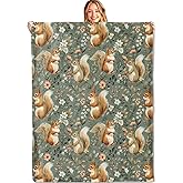 MIEPOS Squirrel Throw Blanket – Soft, Cozy, and Lightweight Decor Flannel Blanket Ideal for Couch, Office, and Travel – Fuzzy, Fluffy, Plush Warmth for Women Girls 60×50 Inch