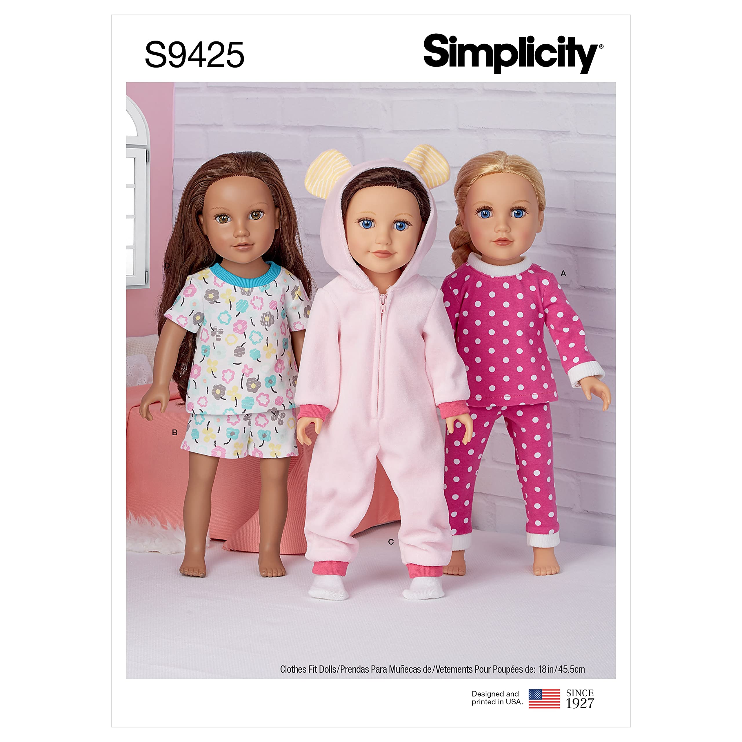 Simplicity Sewing Pattern S9425 Casual Doll Clothes, White