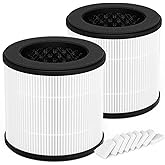 2 Packs AC300 Replacement Filter Compatible with Purivortex AC300 Air Cleaner Purifier White/Black, 3 in 1 Filtration with H13 True HEPA, Activated Carbon Filter,2 Pack Filters + 8 Aroma Pads