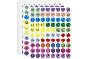 JIUZI Garage Sale Stickers and Yard Sale Price Stickers - 1600 Pcs 3/4" Removable Price Labels for Flea Markets, Retail, Tagging | Pre-Printed Pricing Sticker