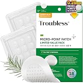 Troubless Micro-Point Patch Plus Limited Value Pack - Hydrocolloid 18EA | 180 Micro-Points, Thin &amp; Discreet Design, High-Absorption Hydrocolloid, Seamless Adhesion, Easy-Wear, Korean Skin Care