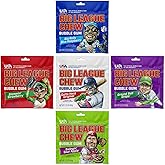 Big League Chew Bulk Baseball Gum Variety Pack - 5 Baseball Candy Flavors in 2.12oz Packets - Big League Chew Blue Raspberry, Grape Bubble Gum, Original Softball & More - Softball Candy