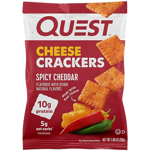 QUEST NUTRITION CHEESE CRACKERS, SPICY CHEDDAR BLAST, 10G...