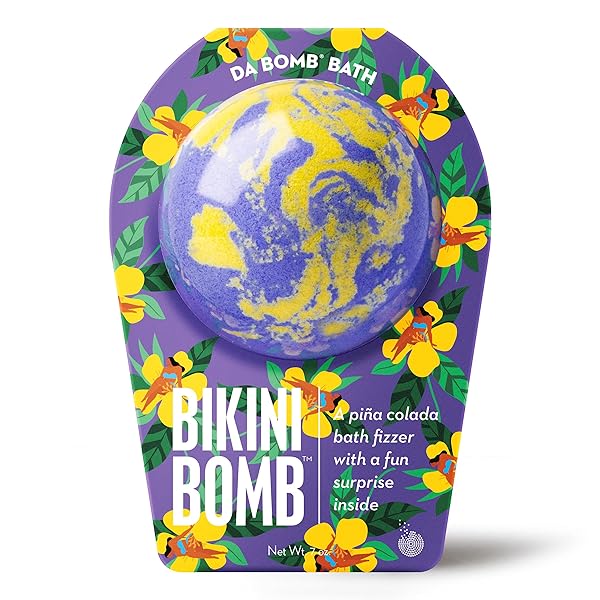DA BOMB BATH BIKINI BATH BOMB – PINA COLADA FRAGRANCE – SURPRISE INSIDE – 7OZ – MADE IN USA