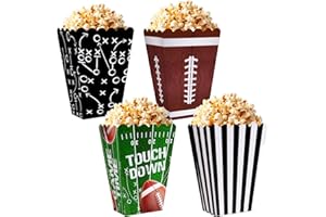 GREHUMOR Football Party Supplies Kit - Touch Down Popcorn Boxes，Popcorn Buckets for Birthday, Tailgate Celebrations | Football Party Decorations Set for 24