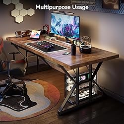LITTLE TREE 70.8-Inch Office Desk, Wooden Executive