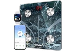 RENPHO Smart Scale for Body Weight, Digital Bathroom Scale BMI Weighing Bluetooth Body Fat Scale, Body Composition Monitor Health Analyzer with Smartphone App (Marble, 11"/280mm)
