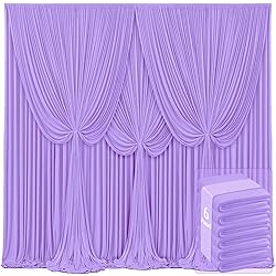 6 Panels Lavender Backdrop Curtains for Wedding