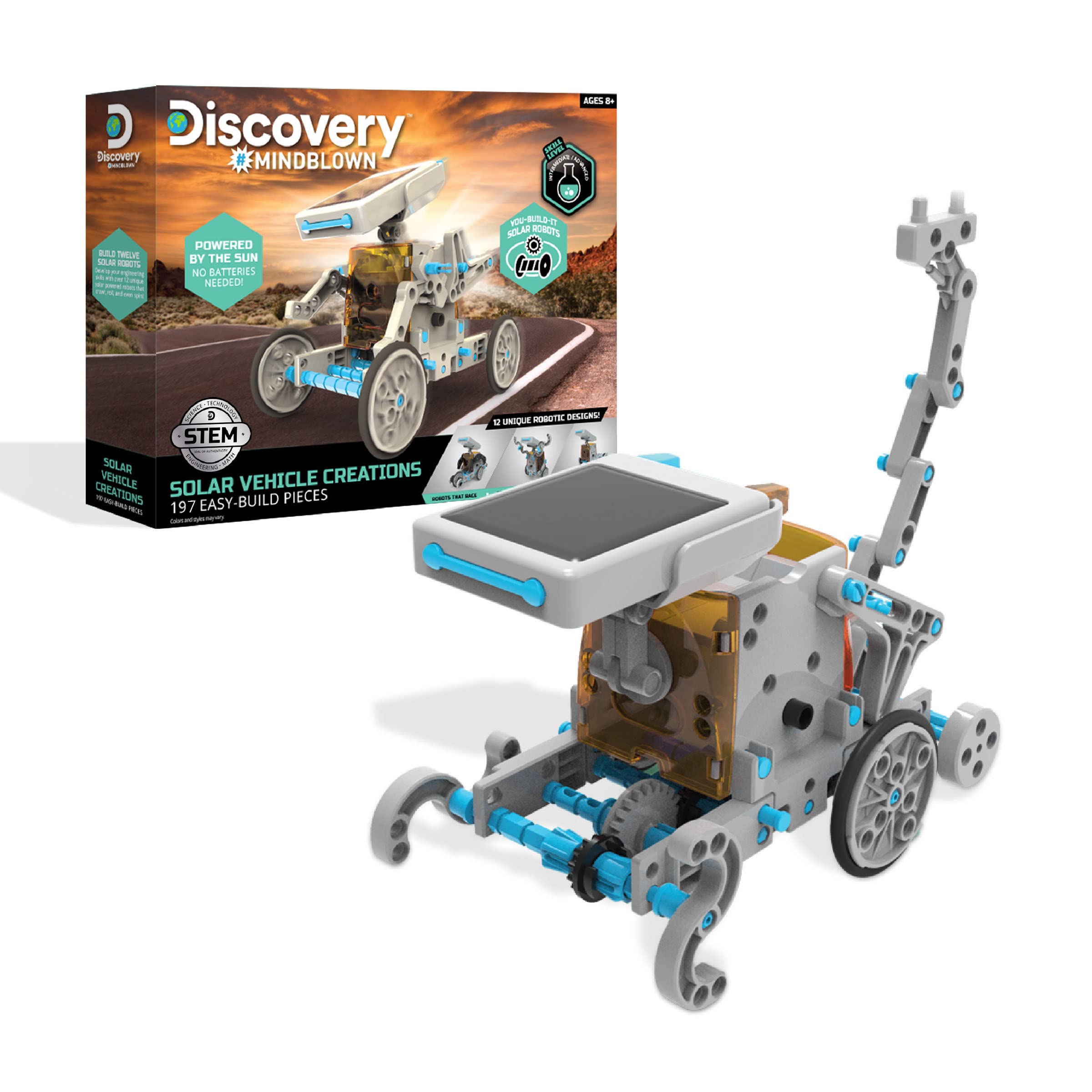 discovery mindblown - Toy Solar Vehicle Construction Toys - Robot Toy, Science Kit, Stem Toys, Engineering Kits For Kids, Solar Robot Kit for Kids - 197 pieces