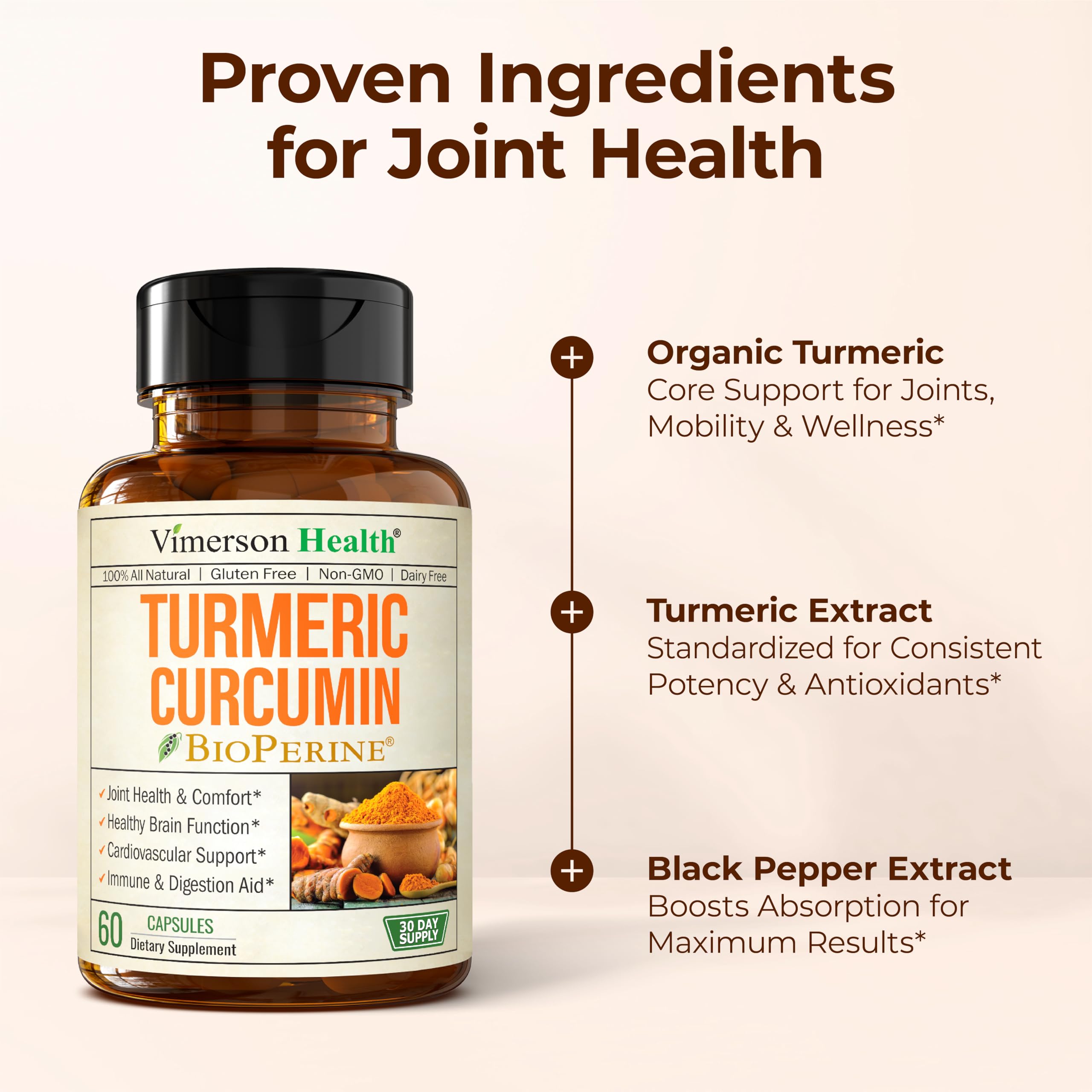 Mua Turmeric Curcumin Supplement - 1200 mg Organic Turmeric + Tumeric ...