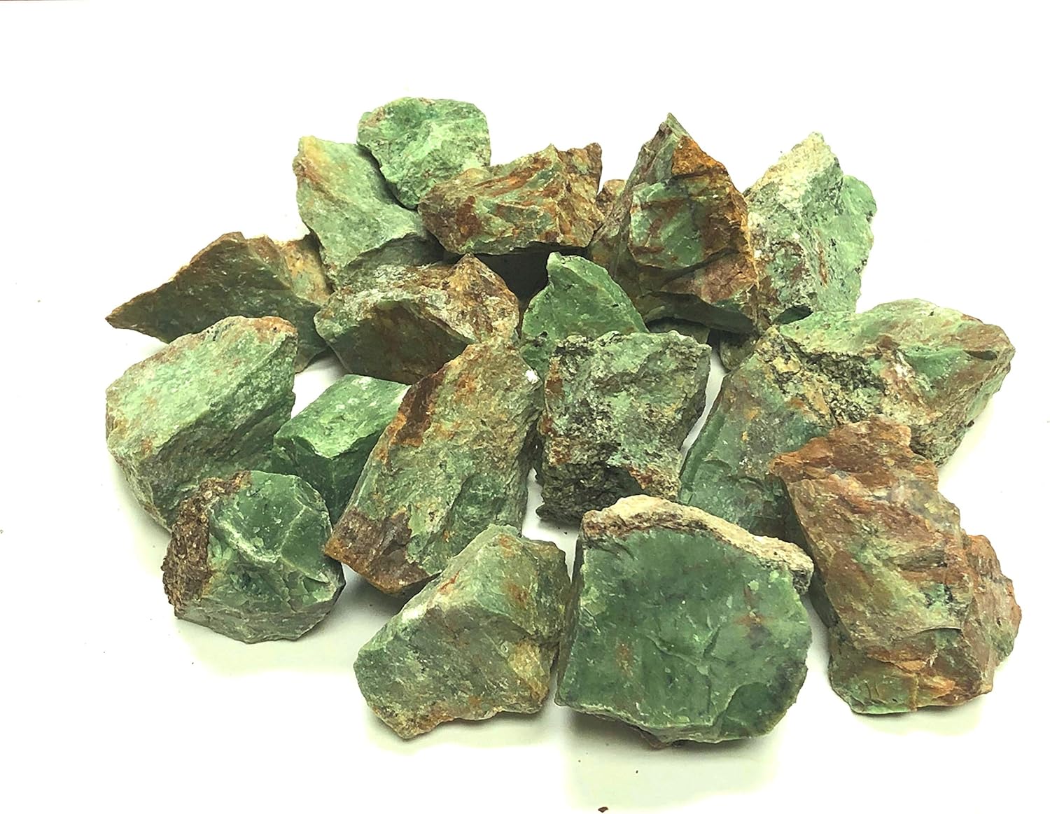 Indoor Fountains & Accessories - Zentron Crystal Collection: Rough Natural Chrysoprase Stones, Includes Velvet Bag - Large 1