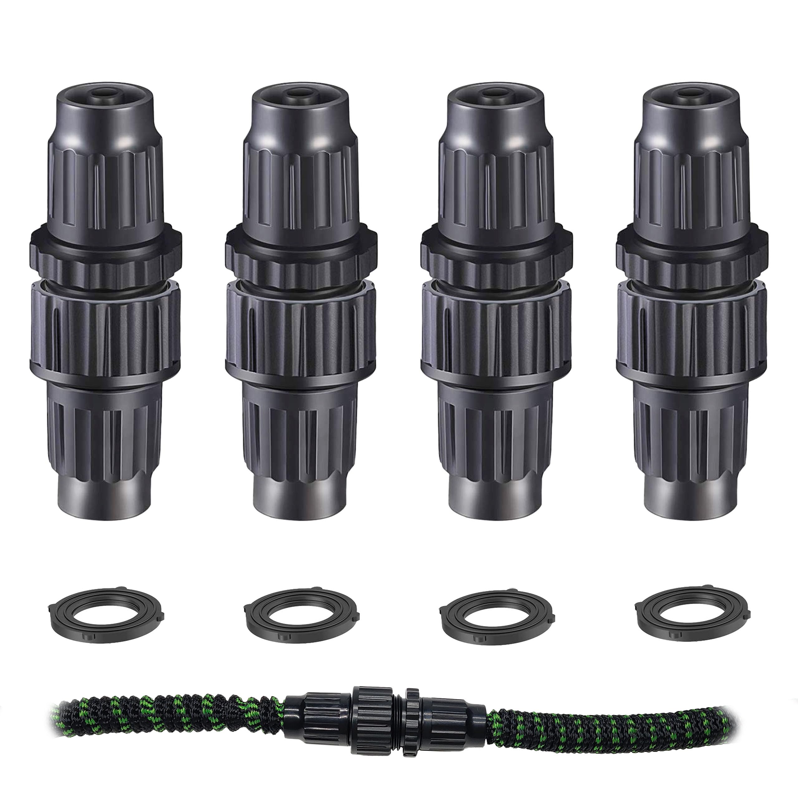 Photo 1 of ECODESEO Expandable Garden Hose Repair Kit, Male and Female Hose End Repair Connector/Fittings, Plastic Flex Hose Repair Kit, 4 Pack