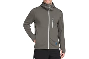 Little Donkey Andy Men's Winter Lightweight Warm Fleece Running Jacket Breathable Hooded Thermal Jacket with Thumb Holes