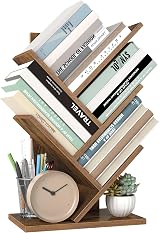 VASAGLE CUSTOS Tree Bookshelf Modern Floor Standing 17.2x30x51 cm Rustic Brown
