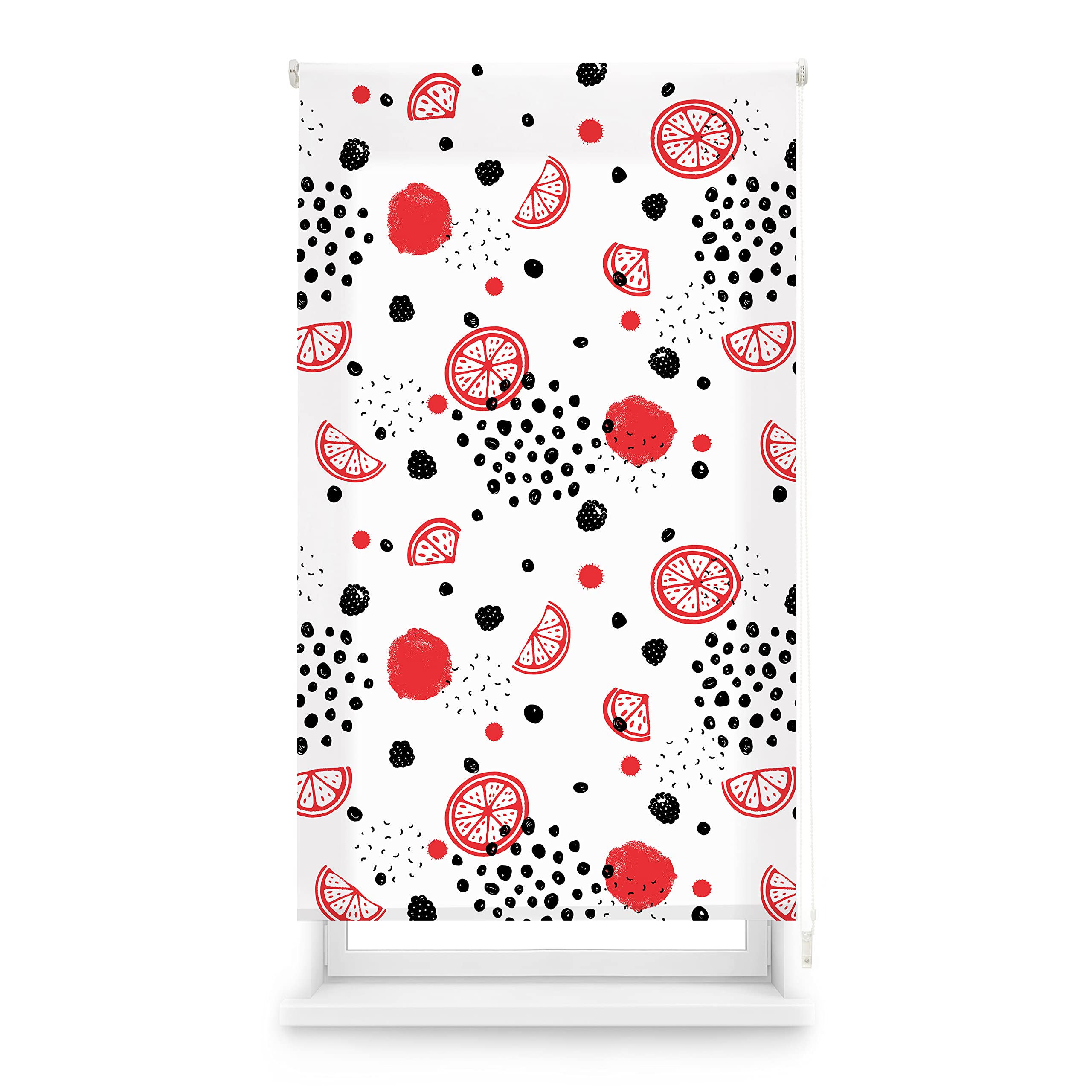 Blindecor Digital Kitchen | Translucent Roller Blind with Digital Print | Grapefruit Model | 90 x 180 cm (W x H) Fabric Size 87 x 175 cm | Window Blinds