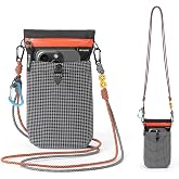 Cell Phone Sleeve Pouch Case Bag with Crossbody Strap for iPhone &amp; Samsung | 70g Ultra Light, Dual Pocket Storage, Adjustable Strap, Key Hook, Clip-On Design, Fits iPhone 12-17 Pro Max, Samsung S21-S26
