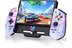CYOYPPY Switch Controller Compatible with Nintendo Switch/OLED - USB-C Plug & Play Switch Pro Controller Handheld Mode, One-Piece Joypad Controller with Hall Joystick/RGB/4 Game Slot/Dual Motor
