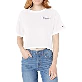 Champion womens Cropped Reverse Weave Crew, Left Chest C