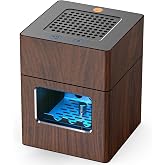 VANSU Multifunctional Smokeless Ashtray,HEPA Filter Smokeless Ashtray Indoor with Lighter,USB Rechargeable Smoke Removing ashtray for home,bedroom,office,car(Dark walnut)(AP078)