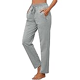 SEVEGO Women's Sweatpants Tall Cotton Yoga Lounge 30"/32"/34"/36" Casual Open Bottom Soft Workout Zipper Pocket Joggers