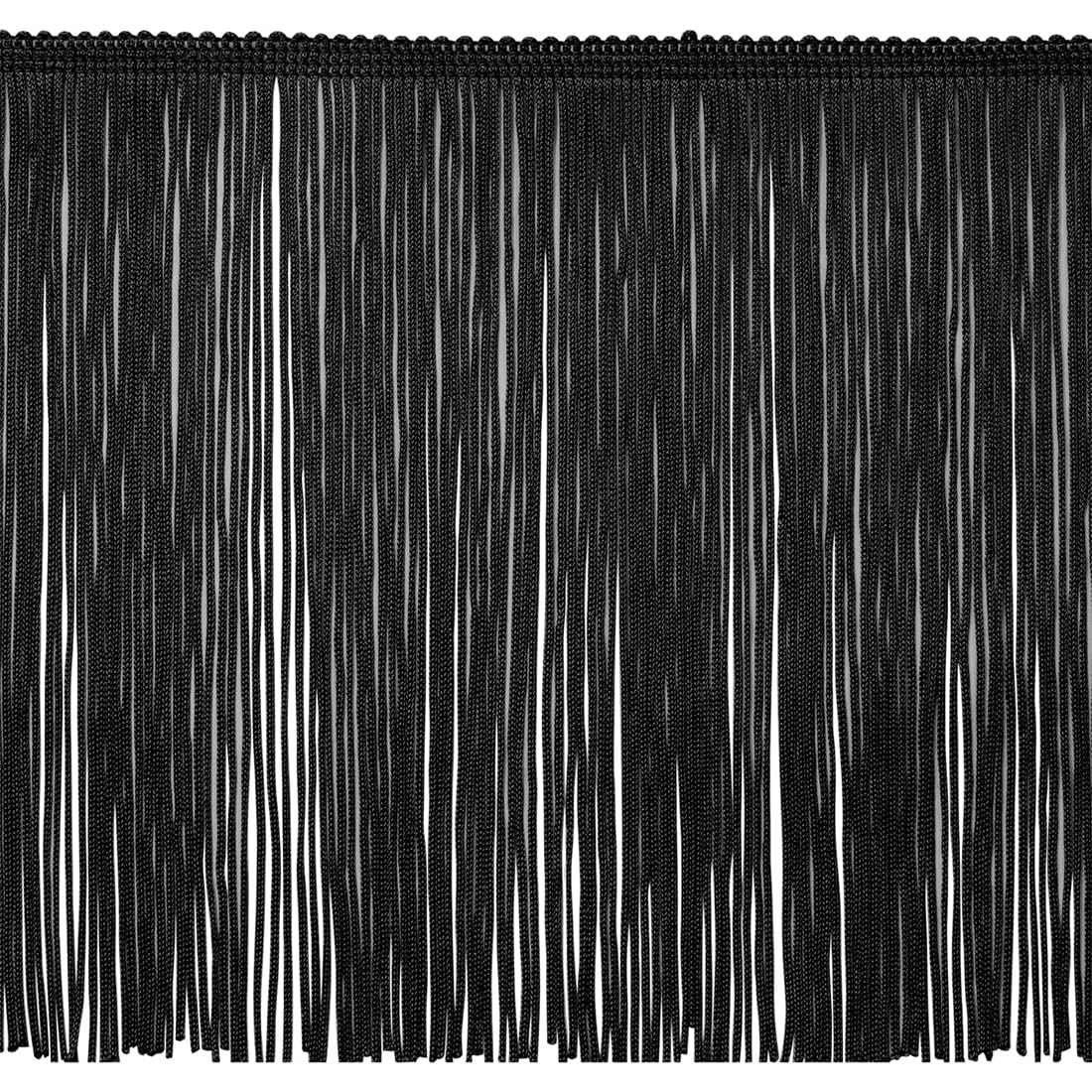 Trims By The Yard 10″ Chainette Fringe Trim, Polyester-Made Decorative Fringe Trim, Versatile Fringes for Costumes, Uniforms, Home Decor, and Party Decorations, 10 yards, Black