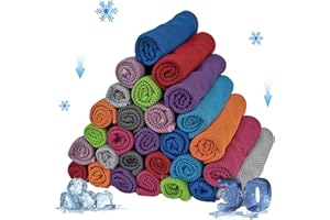 AWOWZ 30 Pack Cooling Towels Ice Towel Workout Towel, Soft Breathable Sweat Towel for Sports, Yoga, Gym, Golf, Camping, Runni
