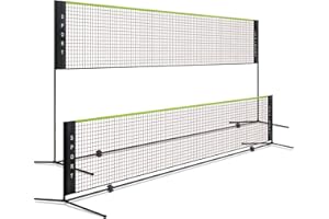 Jaulbony Pickleball Net Volleyball Net Outdoor Height Adjustable 17ft/10ft x 7.2ft Badminton Net Backyard Game Tennis Portable for Junior Kid Soccer Pool Sports High School