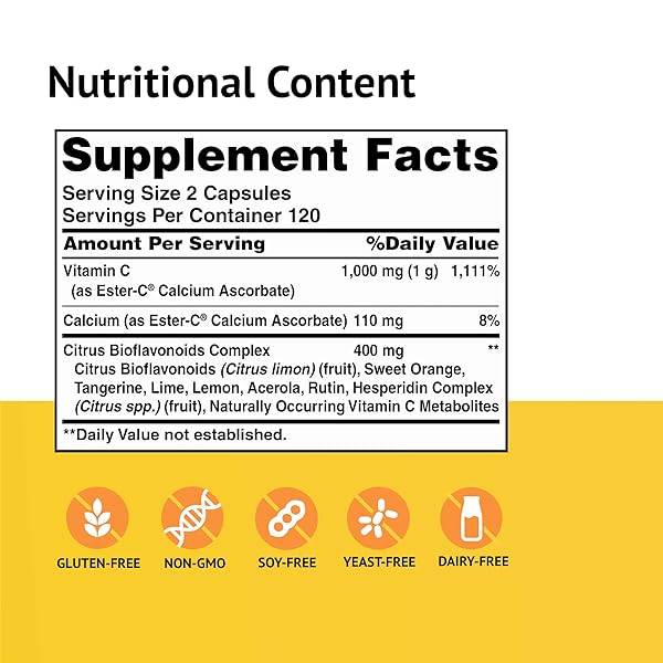 AMERICAN HEALTH ESTER-VITAMIN C WITH CITRUS BIOFLAVONOIDS 500 MILLIGRAMS 240 CAPSULES