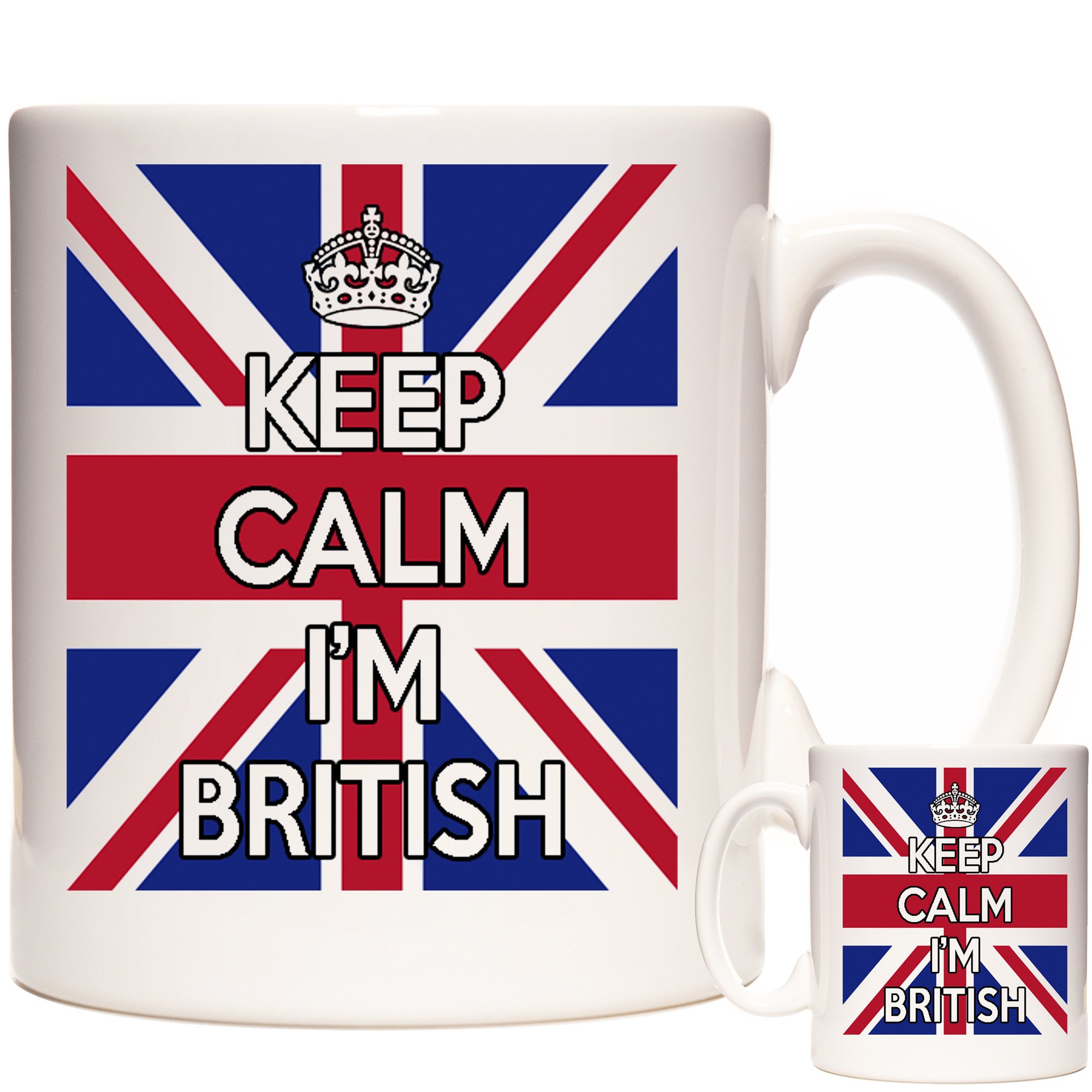 KAZMUGZ I'm British. Keep Calm I'm British Mug. Union Jack Flag Mug.