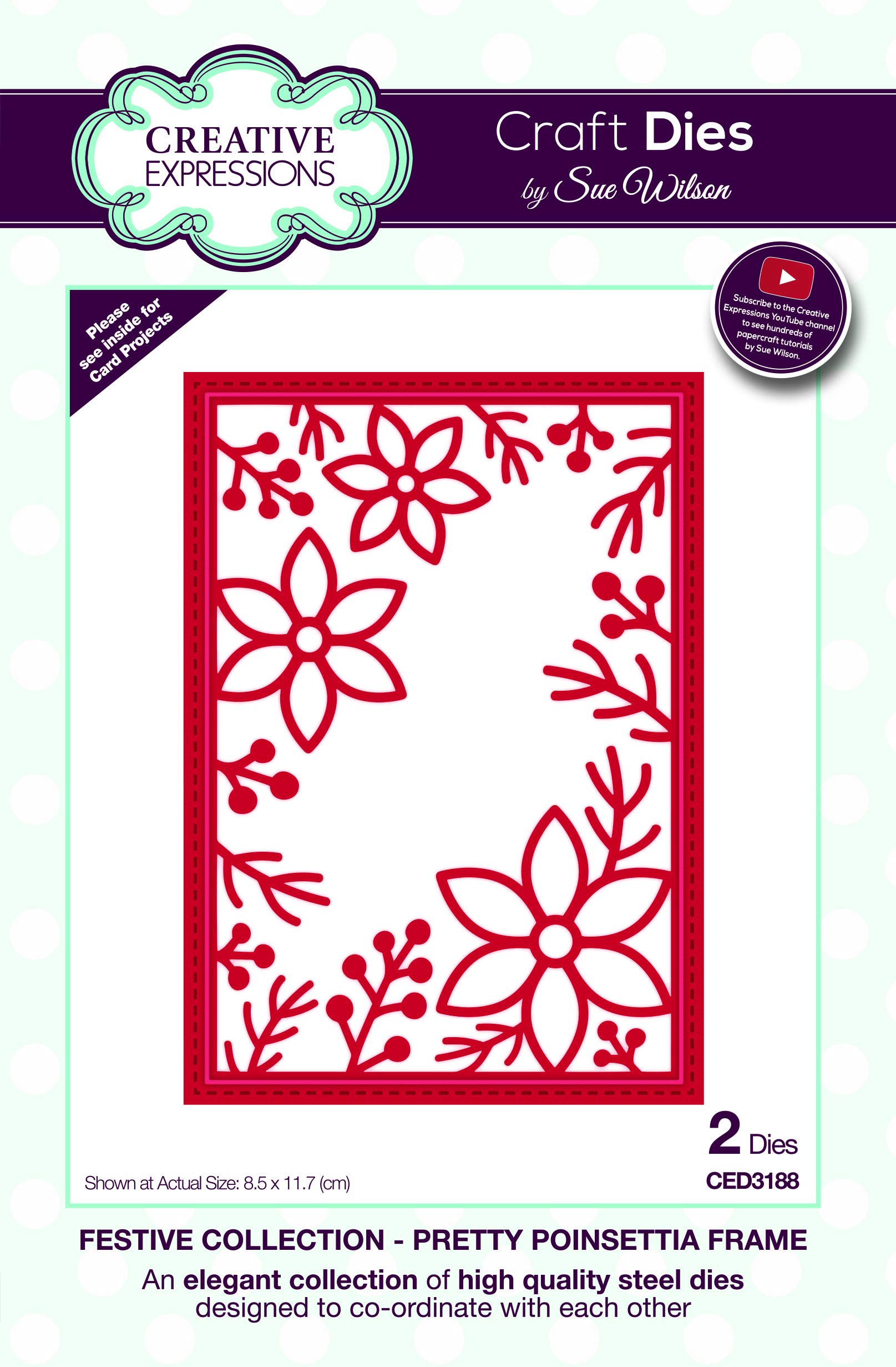 Sue Wilson Festive Collection Pretty Poinsettia Frame Craft Die