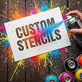 RSQGT Custom Stencils for Spray Painting with Personalised Letters Logos | 0.3mm PVC Reusable Stencil, Waterproof, Suitable for Walls, Wood, Glass and Fabrics, Laser Engraving, A3 A4 A5 A6 Size