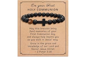 KOROTHO To Mens Boys Beaded Cross Bracelet Gifts for Dad, Bonus Dad, Uncle, Son, Nephew, Grandson - Fathers Day Birthday Christmas Gifts First Communion Confirmation Baptism Christian Gift for Him