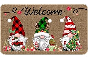 TREWAVE Christmas Welcome Decorative Doormat, Christmas Gnome Tomte Door Mat, Non Slip Rubber Backing Doormat, Outdoor Indoor Entrance Doormat, Front Door Mats Floor Mat, 29 x 17 Inch