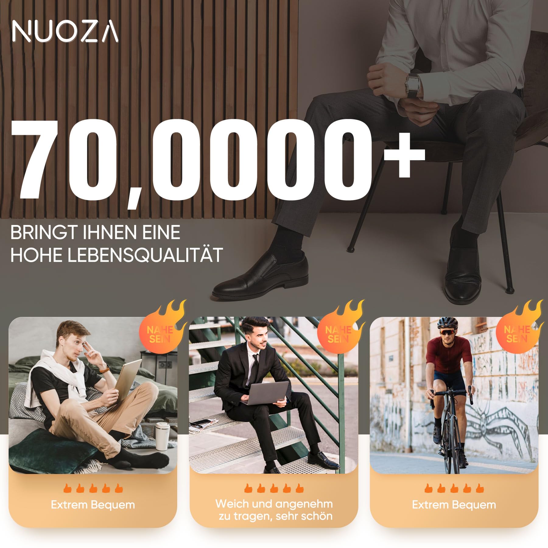 NUOZA 12 Paar Socken Herren 43-46 Schwarz Sportsocken Baumwolle Tennissocken Herren 43-46 Business Socken Damen Lange Atmungsaktive Socks Schwarze Herrensocken Wandersocken Männer Laufsocken 7