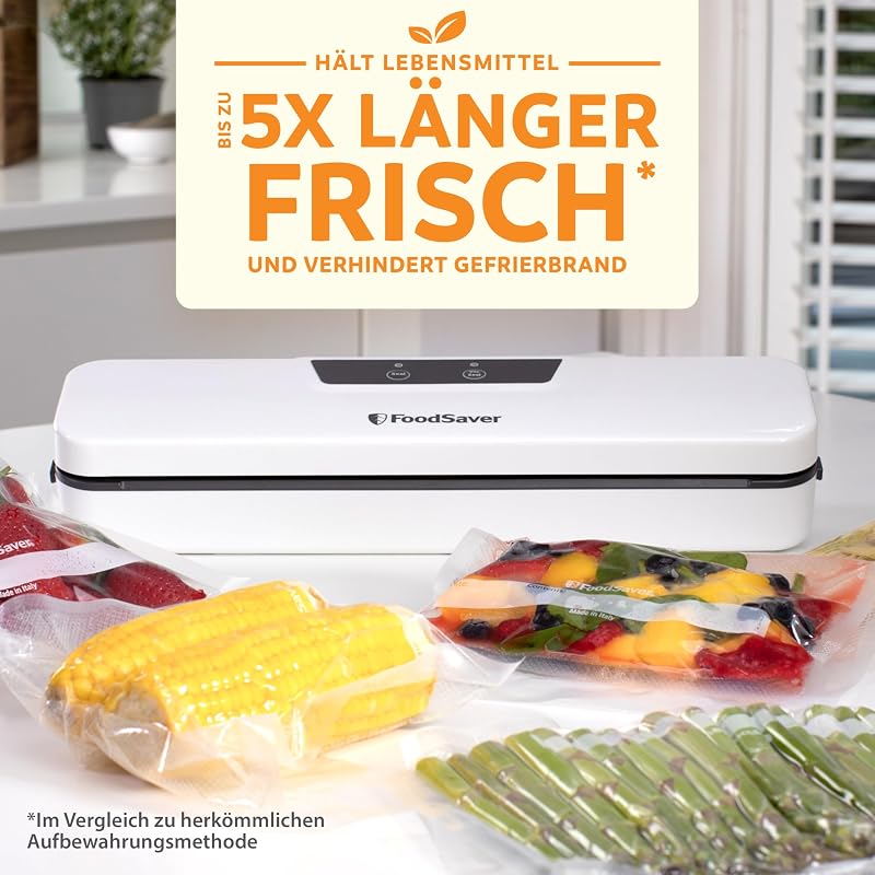 Everyday Vakuumiergerät | hält Lebensmittel bis zu 5X länger frisch | Vakuumierer in kompaktem Design für eine effiziente Aufbewahrung | mit 5 Vakuumierbeuteln (0,94L & 3,78L) | VS0290X — Foto 2 von 7